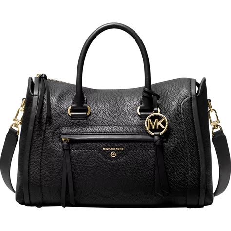 michael michael kors carine leather medium satchel|Michael Kors leather satchel large.